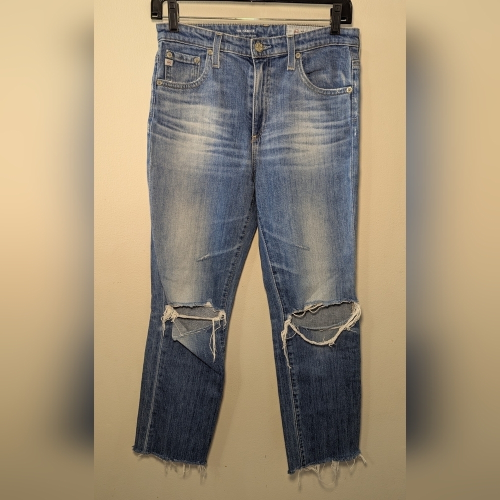 AG Adriano Goldschmied The Isabelle High-Rise Straight Crop Jeans Women Size 27R